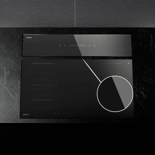 Campana extractora Cecotec Bolero Flux ET 608000 Glass Black Recirculación 60cm slider touch y luz LED