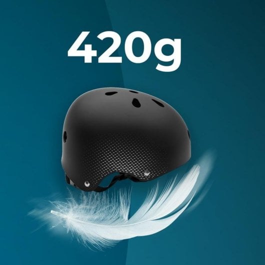 Capacete SkateFlash BrainGuard Urban Black S-M 56-58 cm preto leve