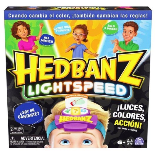 Juego de mesa Spin Master Hedbanz Lightspeed Luces y Sonidos 2-6 jugadores