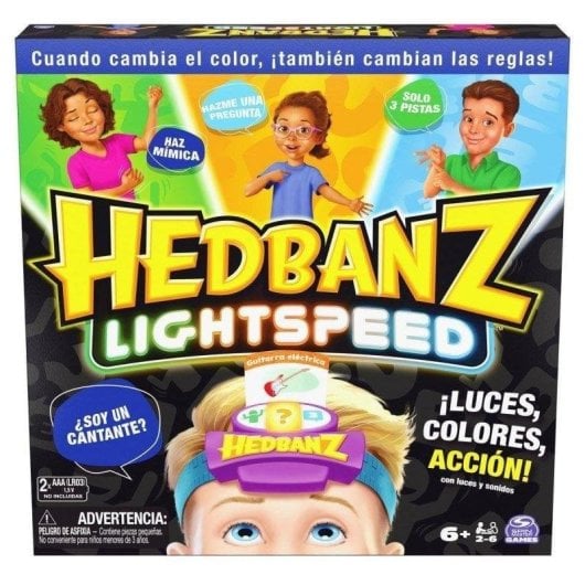 Juego de mesa Spin Master Hedbanz Lightspeed Luces y Sonidos 2-6 jugadores