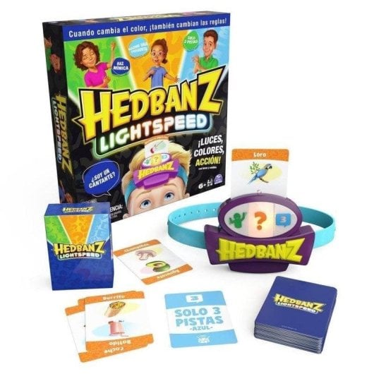 Juego de mesa Spin Master Hedbanz Lightspeed Luces y Sonidos 2-6 jugadores