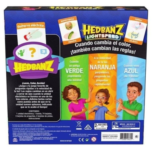 Juego de mesa Spin Master Hedbanz Lightspeed Luces y Sonidos 2-6 jugadores