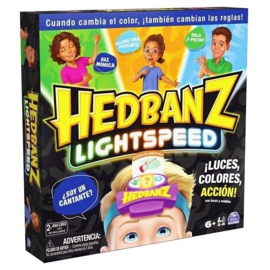 Juego de mesa Spin Master Hedbanz Lightspeed Luces y Sonidos 2-6 jugadores