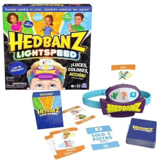 Juego de mesa Spin Master Hedbanz Lightspeed Luces y Sonidos 2-6 jugadores