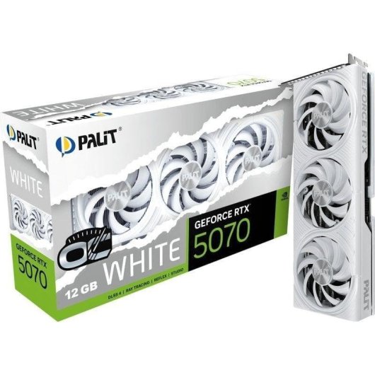 Carte Graphique Palit GeForce RTX 5070 White OC 12GB GDDR7 Reflex 2 RTX AI DLSS4