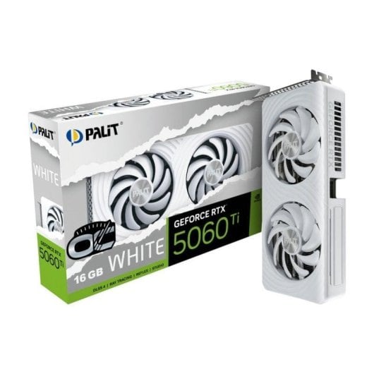 Tarjeta Gráfica Palit GeForce RTX 5060 Ti White OC 16GB GDDR7 Reflex 2 RTX AI DLSS4