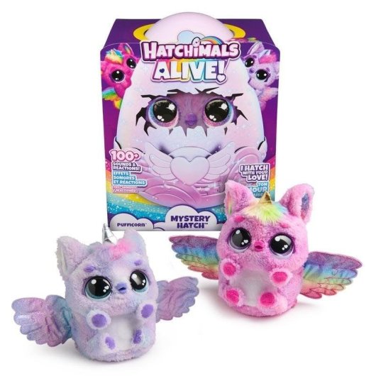 Juguete interactivo Spin Master Hatchimals Alive Mystery Hatch Pufficorn niebla y luces