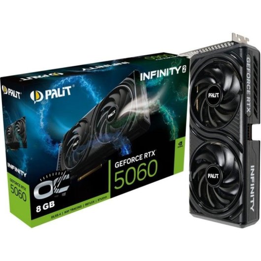 Placa gráfica Palit GeForce RTX 5060 Infinity 2 OC 8GB GDDR7 Reflex 2 RTX AI DLSS4