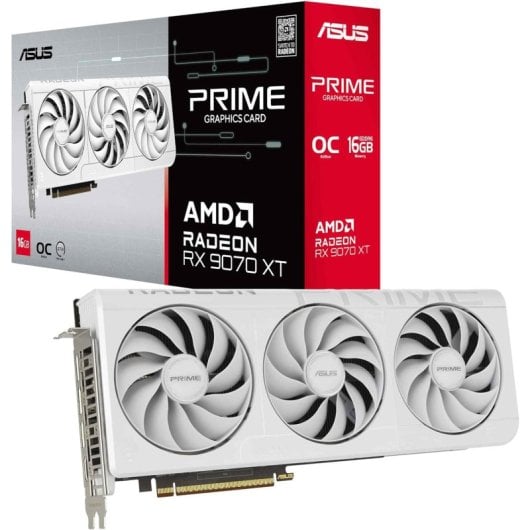 Tarjeta Gráfica Asus Radeon RX 9070 XT PRIME WHITE 16GB GDDR6 PCI Express 5.0