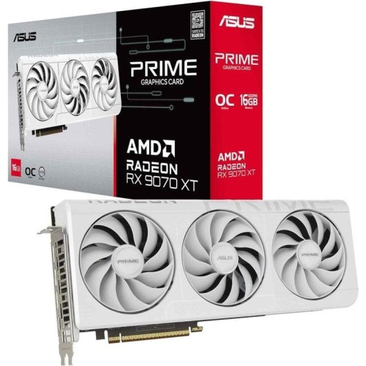 Scheda Grafica Asus Radeon RX 9070 XT PRIME WHITE 16GB GDDR6 PCI Express 5.0