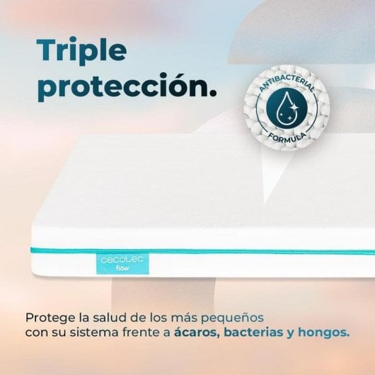 Matelas Flow BabyDream 120x60 cm mousse 25 kg/m3 housse lavable