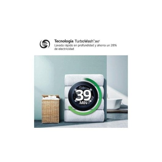 Máquina de Lavar Roupa LG F0P3CYV2E 20 Kg 1000rpm B Inox WiFi IA Vapor