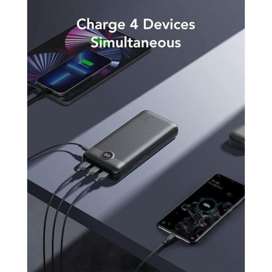 Power bank Veger 30000mAh 20W USB-C carga rápida pantalla LED