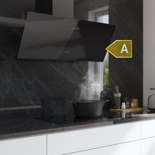 Campana extractora Cecotec Bolero Flux DM 906500 Glass Black Filtrante 90cm LED Filtros carbono