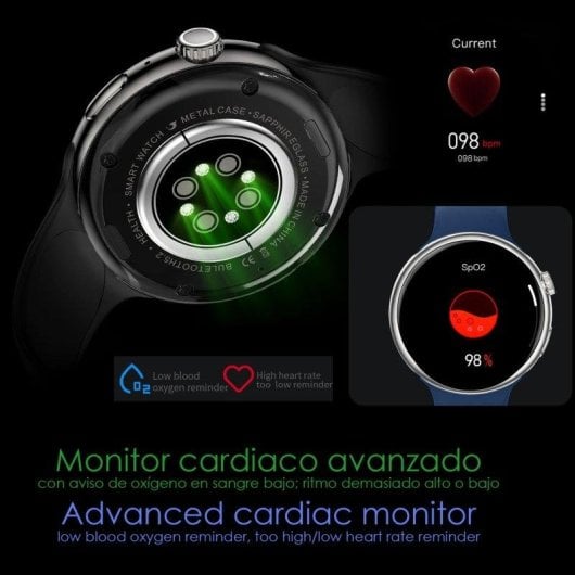 Dam Electronics Z12 Pro Bluetooth 1,46" AMOLED Noir 22mm IP67 SpO2 ECG Température Cardiaque