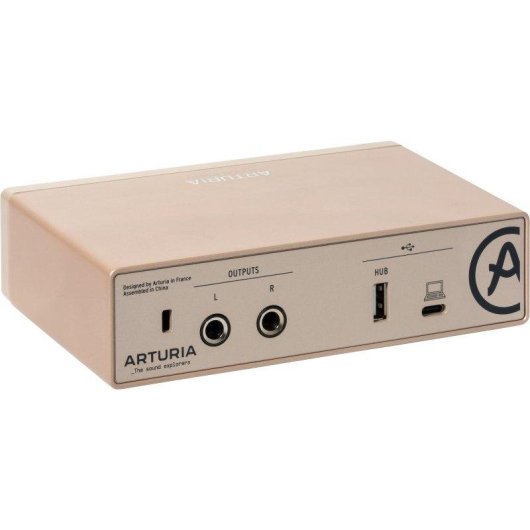 Interface de Áudio Arturia MiniFuse 1 110 dB RMS USB-C Combo XLR TRS Hub MIDI Champagne