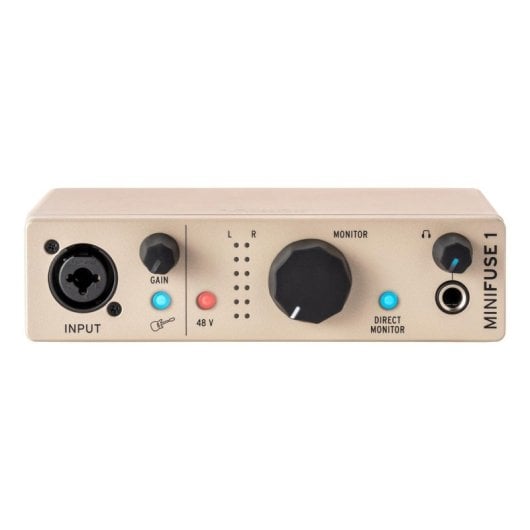 Interface de Áudio Arturia MiniFuse 1 110 dB RMS USB-C Combo XLR TRS Hub MIDI Champagne