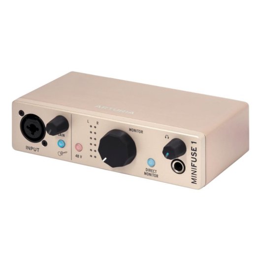 Interface de Áudio Arturia MiniFuse 1 110 dB RMS USB-C Combo XLR TRS Hub MIDI Champagne