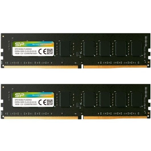 Memoria RAM Silicon Power SP032GBLFU320X22 32GB 2x16GB DDR4 3200MHz CL22 UDIMM No ECC