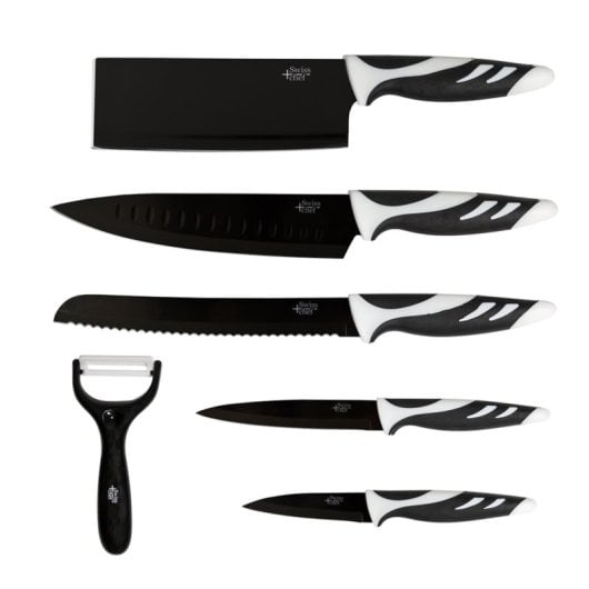 Juego de cuchillos Cecotec Swiss Chef Negro Acero Inoxidable Antiadherente