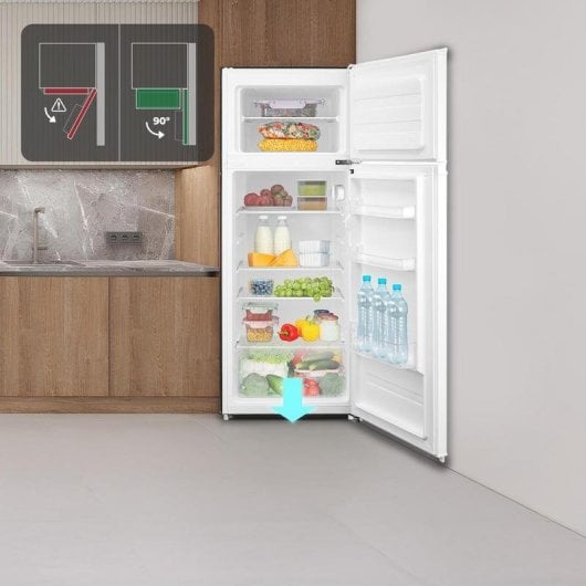 Frigorífico Dos Puertas Cecotec Bolero CoolMarket 2D 204 Defrost 143cm 204L E Blanco