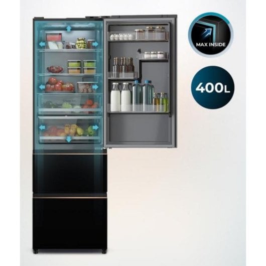 Frigorífico Americano Cecotec 02084 Total No Frost 191cm 401L E Negro Display LED