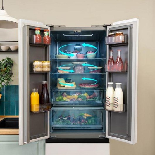 Frigorifero Quattro Porte Cecotec Bolero CoolMarket Combi F2D 400 Total No Frost 191cm 400L E Bianco