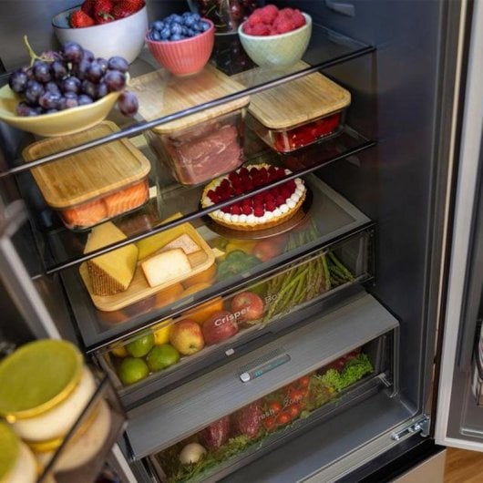 Frigorífico Americano Cecotec Bolero CoolMarket Combi F2D 400 Total No frost 191cm 400L E Gris Cristal