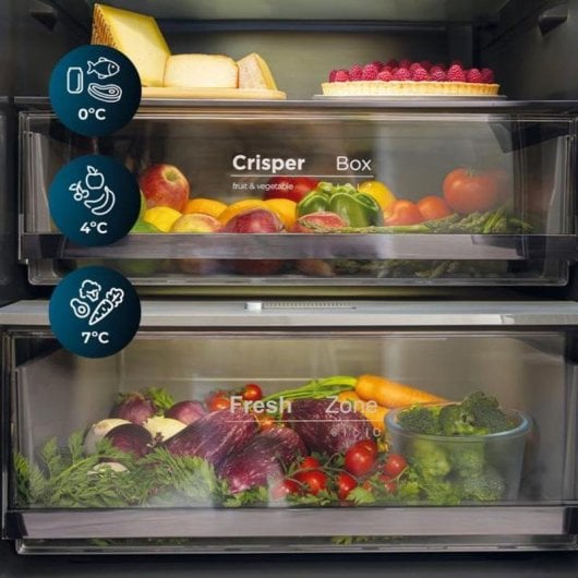 Frigorífico French Door Cecotec 02083 Total No Frost 191cm 400L E Gris Display Inverter