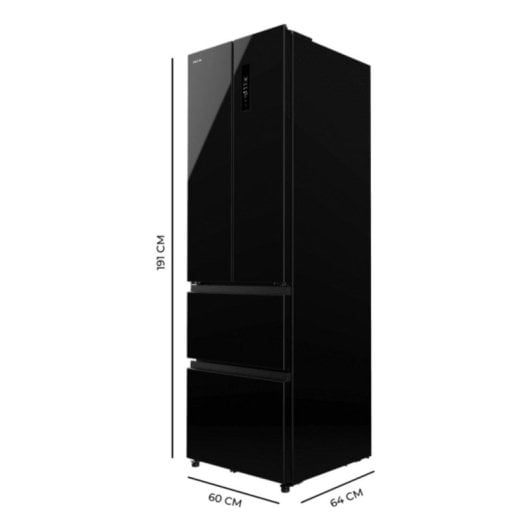 Frigorífico Cuatro Puertas Cecotec Bolero CoolMarket Combi F2D 400 Total No Frost 191cm 400L A Negro Display Inverter