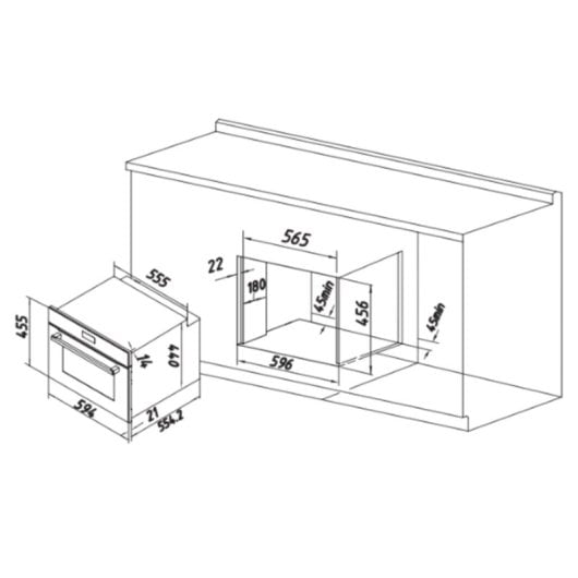 Backofen elektrisch Cecotec Bolero Hexa M224500 Edge A 53 Liter Schwarz Touchdisplay Steam Assist