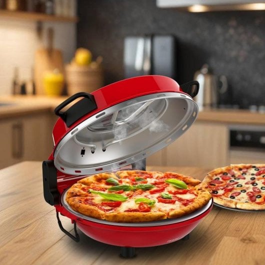 Horno para pizzas Cecotec Fun Pizza&Co Mamma Mía Window 1200 W piedra ventana palas acero