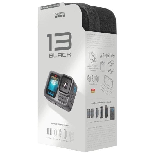 Caméra Digitale GoPro HERO13 27,6 MP Zoom Digital 2x Capteur CMOS Stabilisation GPS Bundle