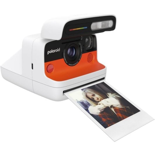 Cámara Instantánea Polaroid Flip Película 79x79mm Sensor Auto Bluetooth Flash Blanca + Color Film