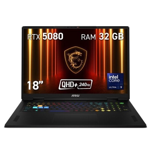 Portátil MSI Vector 18 HX AI A2XWIG-648ES 18" Intel Core Ultra 9 275HX 32GB 1TB SSD RTX 5080 Windows 11 Home