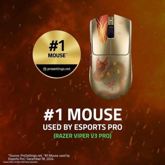Mouse Razer Viper V3 Pro Wireless 35000DPI CS2 Dragon Lore HyperPolling 8K