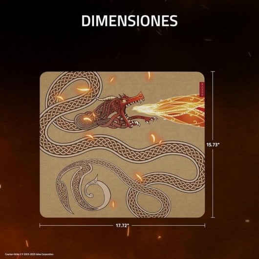 Razer Gigantus V2 L Counter-Strike 2 Dragon Lore Alfombrilla Gaming 450 x 400 x 3 mm