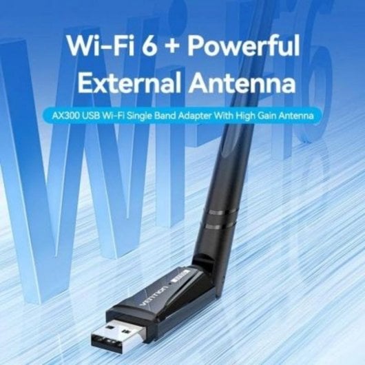 Adaptador USB Wi-Fi Vention KDVB0 AX300 286Mbps antena alta ganancia