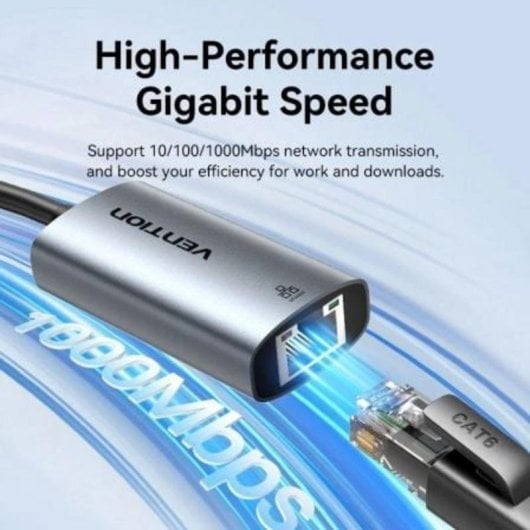 Adaptador Vention CFQHB USB-C USB-A a Gigabit Ethernet 1000Mbps Gris