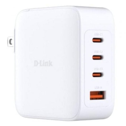 Cargador D-Link DCP-101 GaN 100W 3xUSB-C 1xUSB-A Carga Rápida Blanca
