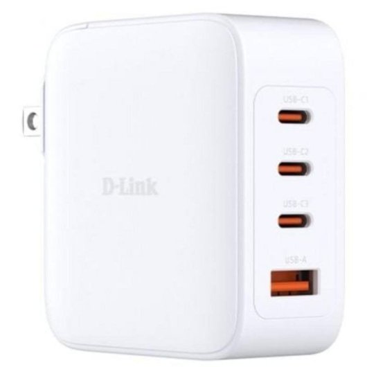 Cargador D-Link DCF-141 GaN 140 W 3x USB-C 1x USB-A Carga Rápida Blanco