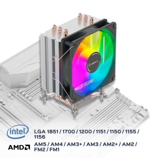 Refrigeração a Ar UNYKAch Socket LGA1851/AM5 120mm UNYCOOL H60 ARGB Iluminação Personalizável