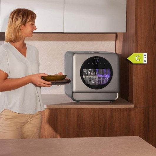 Lavavajillas Cecotec Bolero Aguazero 1150 Dark 3 Couverts Classe C avec fenêtre et Touch Control