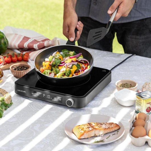 Induktionskochfeld Cecotec Full Magma Grill Touch 2000 W 10 Leistungsstufen Grillzubehör