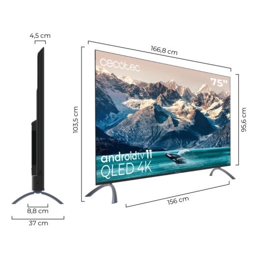 TV Coocaa QLED VQU20075S 75" 4K UHD Android TV Google Assistant Chromecast Dolby Vision Atmos