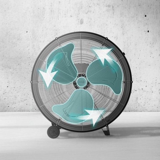 Ventilateur de sol Hidalgo's Group ProIndustry 3000 30" 240 W 3 vitesses roues et poignée