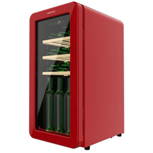 Weinkühlschrank Cecotec Bolero GrandSommelier Origin 18 Hit Red Retro 18 Flaschen LED Holz