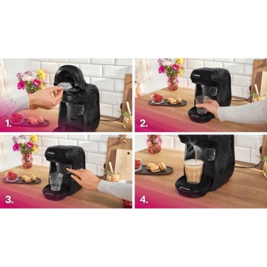 Cafetera Cápsulas Bosch Tassimo Happy TAS102E 0,7L 1400W Negro Touch