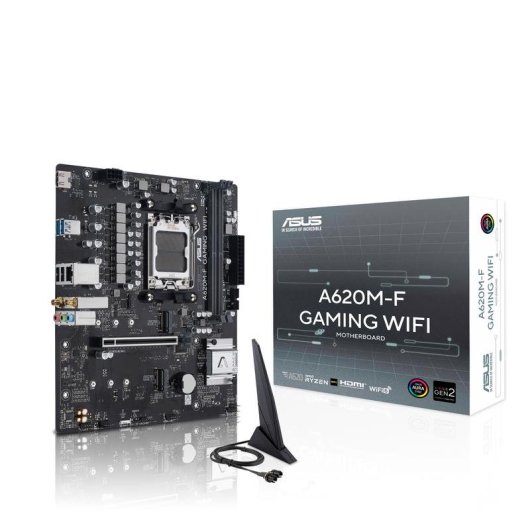 Placa Base ASUS A620M-F Gaming WiFi AMD A620 AM5 DDR5 Micro ATX WiFi 6 RAID 2.5GbE M.2