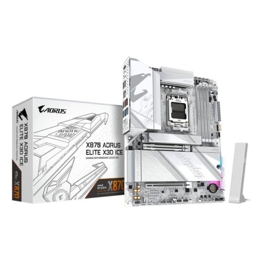 Carte mère GIGABYTE X870 AORUS ELITE X3D ICE X870 AM5 DDR5 ATX WiFi 7 PCIe 5.0 USB4 RGB